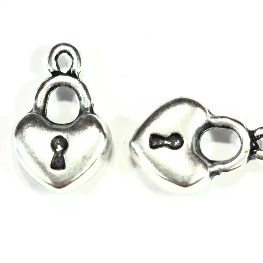 Pendant coeur cadenas