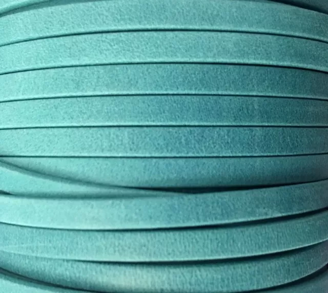 Cuir Chèvre - Plat - 5 mm - Turquoise