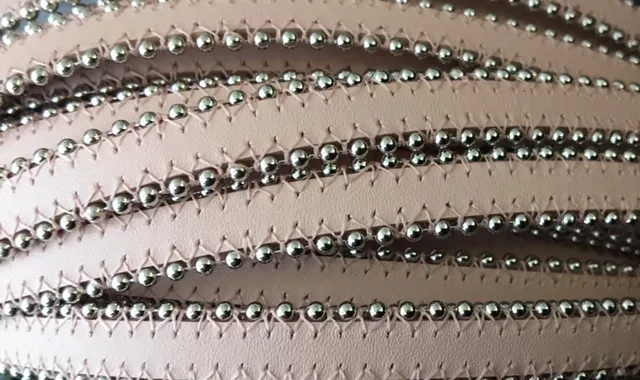 Cuir satiné ou non avec chaîne boule 10 mm-NOUVELLES COULEURS - Rose
