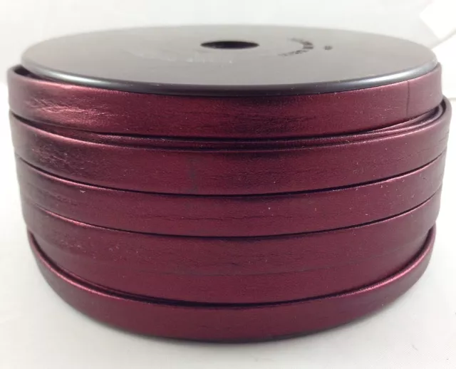 Cuir de chèvre métalisé 10mm - Rouge bordeaux