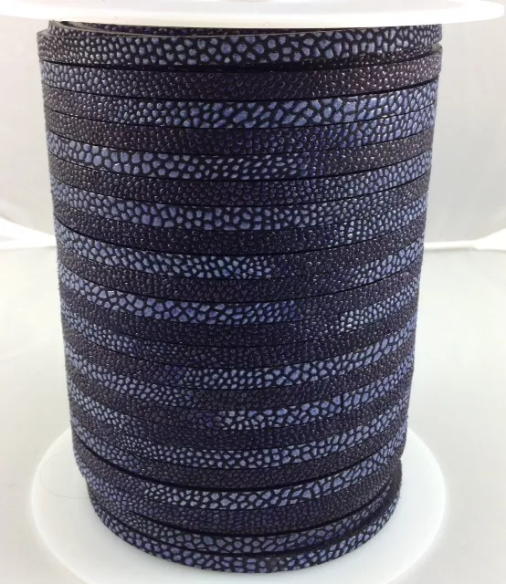 Cuir (Style Galuchat) poisson Raie en 5mm - Bleu