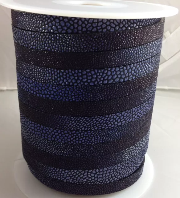 Cuir (Style Galuchat) poisson Raie en 10mm - Bleu