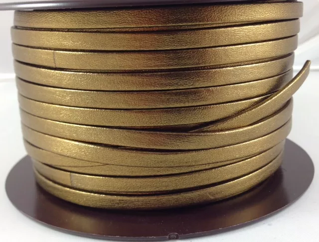 Cuir de chèvre métallisé 5mm - Cuivre métallisé