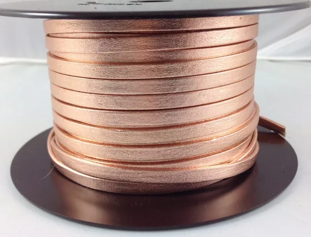 Cuir de chèvre métallisé 5mm - Orange