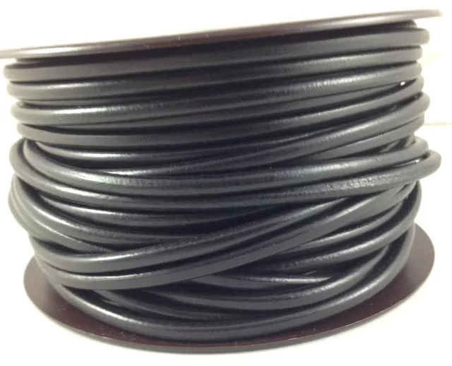 Cuir rond 4mm - Noir
