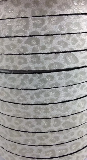 Cuir 10mm impression guépard - Blanc