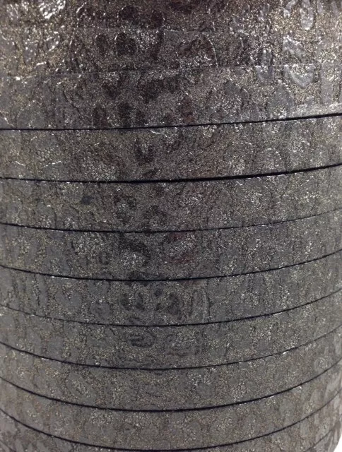 Cuir 10mm impression guépard - Noir