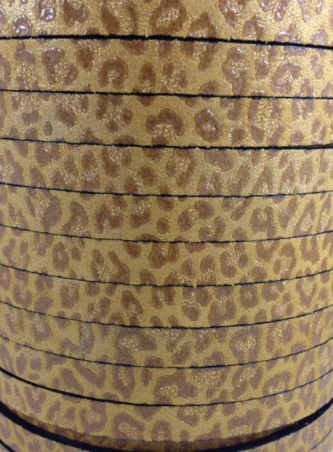 Cuir 10mm impression guépard - Ambre