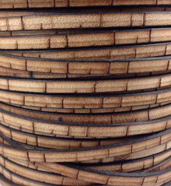 Cuir vintage(aspect vieilli) motif liège 5mm - Marron