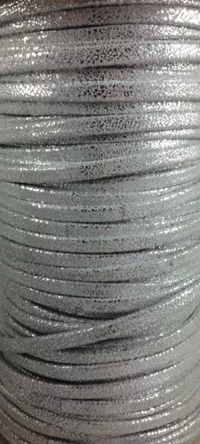 cuir SKIA-New age cousu 5mm - Argent