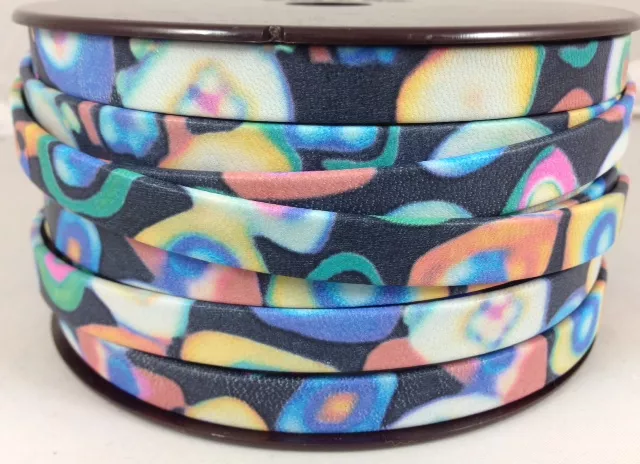 Cuir de chèvre 10 mm avec motif-séries limitées - Bleu