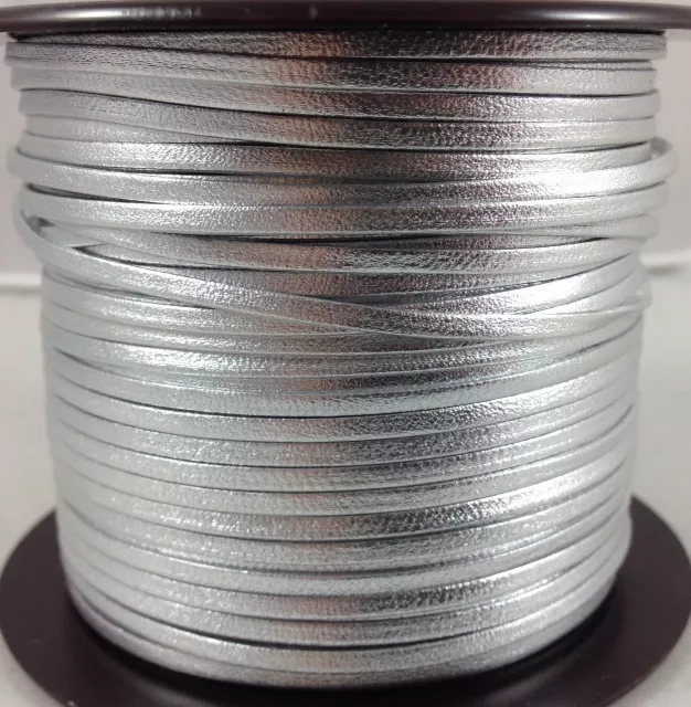 Cuir chevre 2mm doublé-20 nouvelles couleurs - Argent