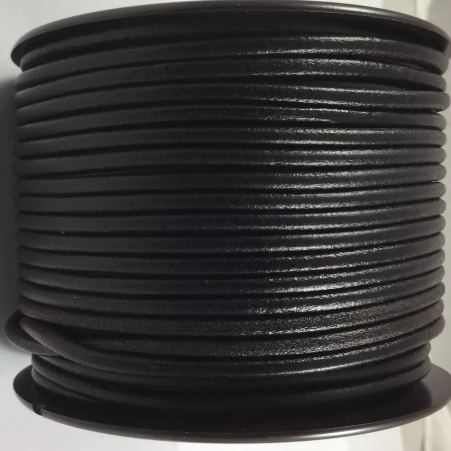 CUIR ROND 3mm - Noir