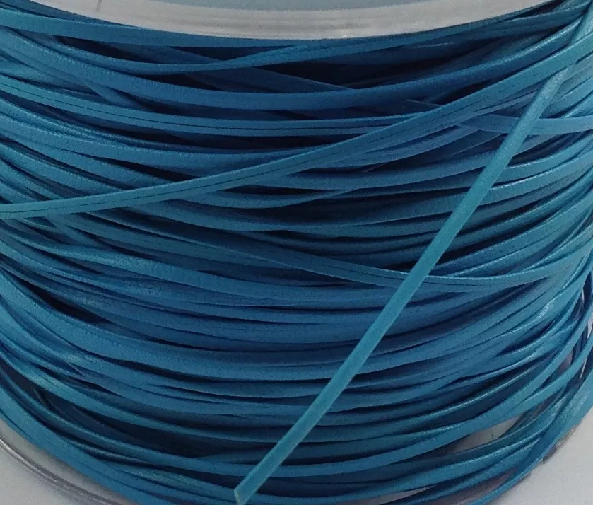 Cuir de chèvre 1,5mm doublé - Bleu turquoise