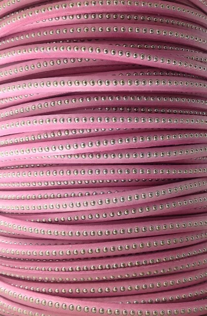 CUIR BILLES 6MM - Rose Rose