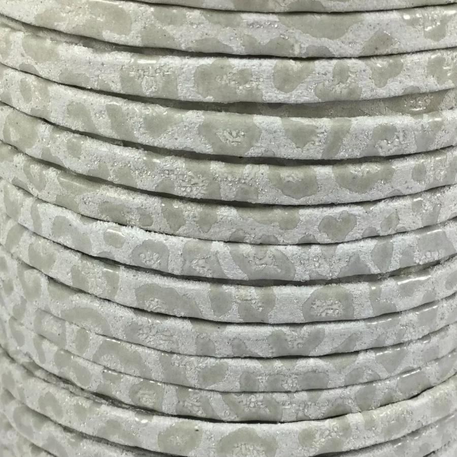 Cuir guépard 5mm doublé - Blanc