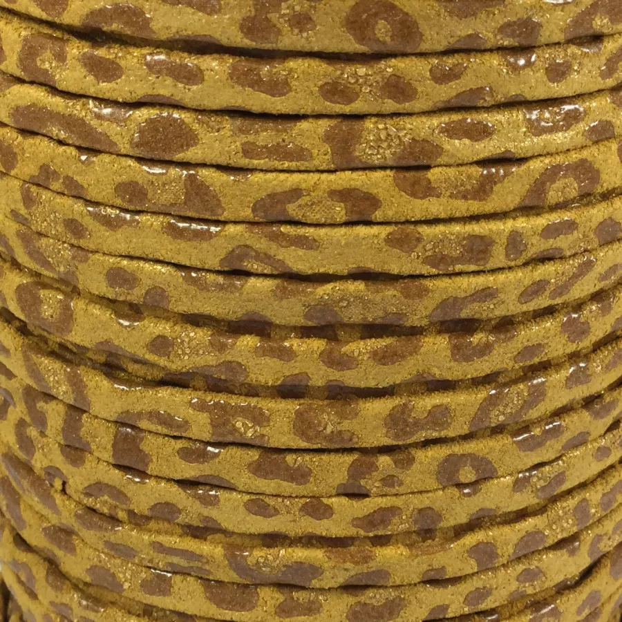 Cuir guépard 5mm doublé - Jaune