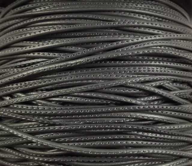 L599 Cuir cousu 1.5mm-43 COULEURS - Gris foncé