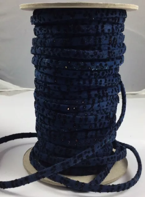 Cuir exclusivité Idil daim 5mm  motif télégramme  - Bleu