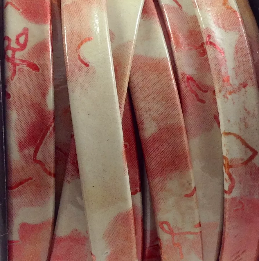 Cuir de chèvre 10 mm avec motif-séries limitées - Rose