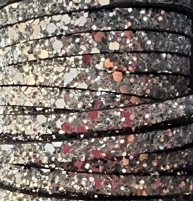 Glitter 5 mm - Argent pailleté 