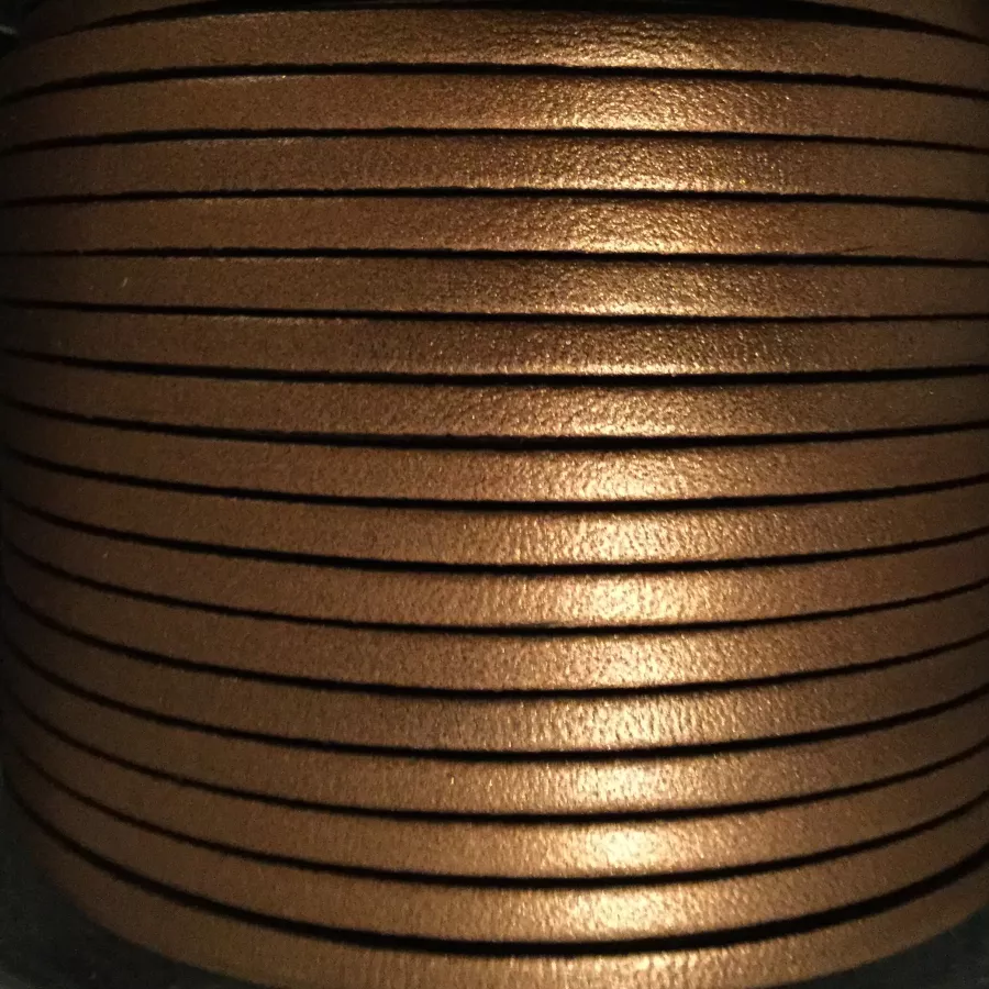 1m Cuir de veau 3mm plat-NOUVELLES COULEURS - Bronze