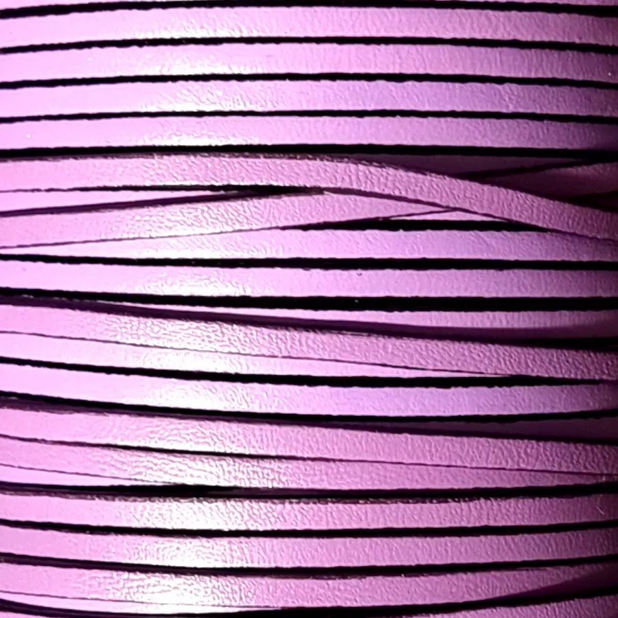 1m Cuir de veau 3mm plat-NOUVELLES COULEURS - Lilas
