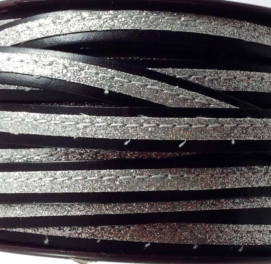 Cuir et Glitter 10mm - Noir