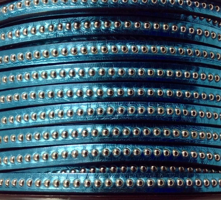 Cuir bille metalisé - Bleu ciel