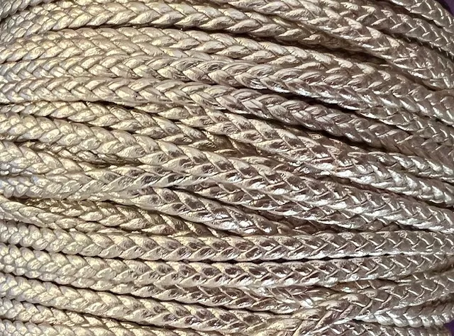 Cuir d'agneau tressé 3mm-qualité joallerie-NOUVELLES COULEURS - Or