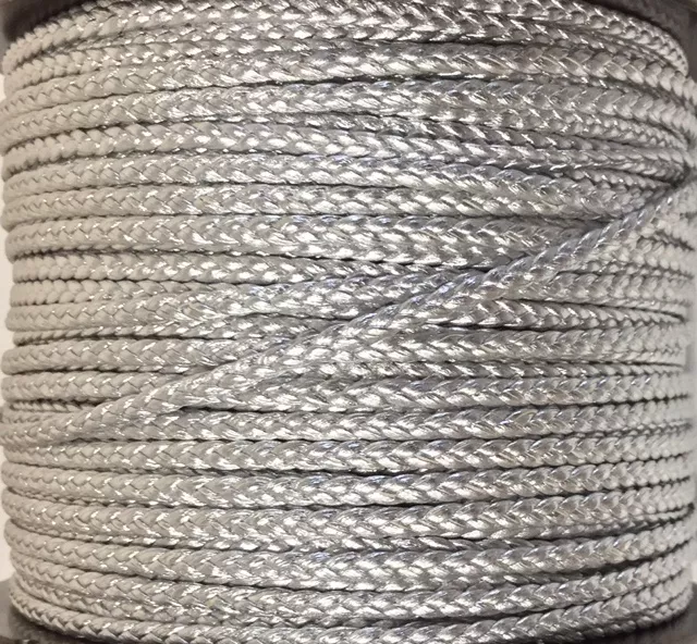 Cuir d'agneau tressé 3mm-qualité joallerie-NOUVELLES COULEURS - Argent