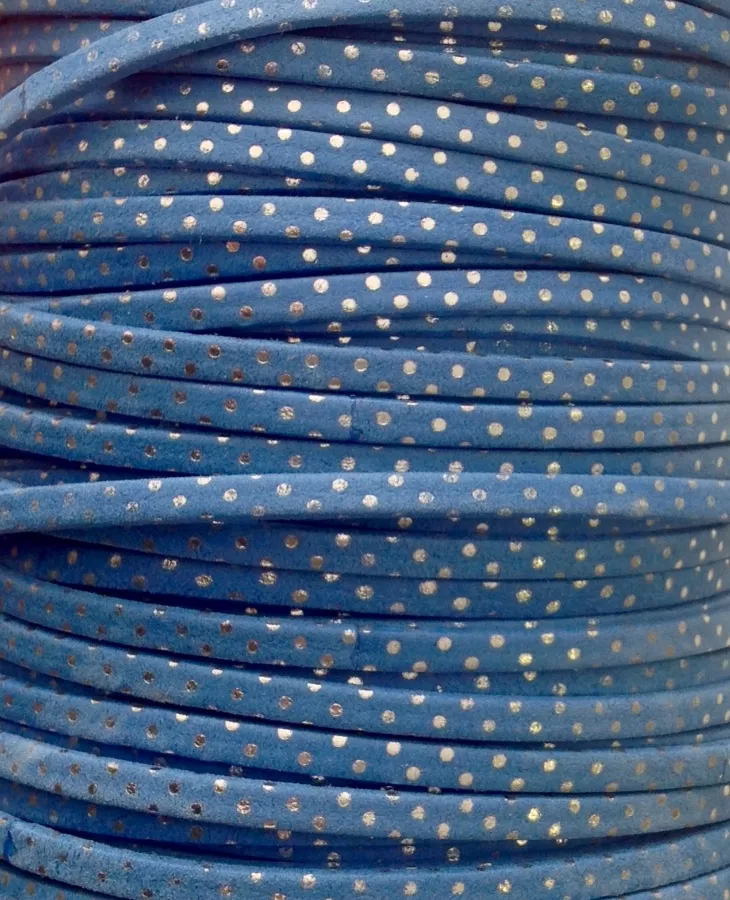 Cuir exclusivité IDIL 5mm avec des points - Bleu