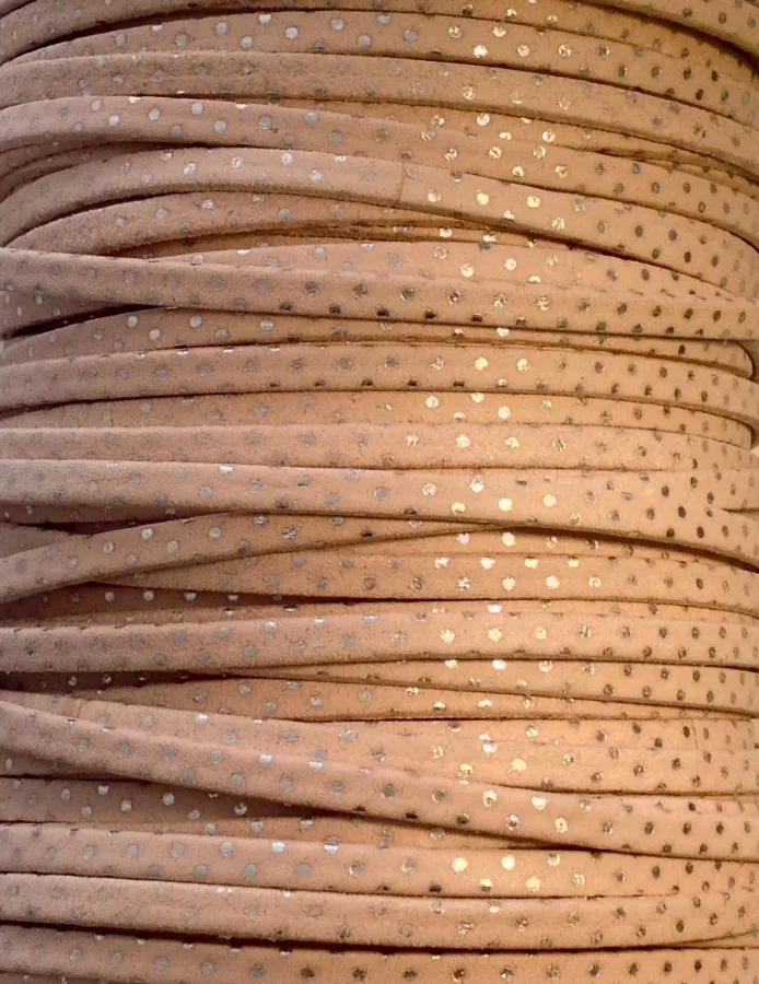 Cuir exclusivité IDIL 5mm avec des points - Rose pâle