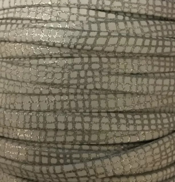 cuir 5mm WHITE LOVE - Argent