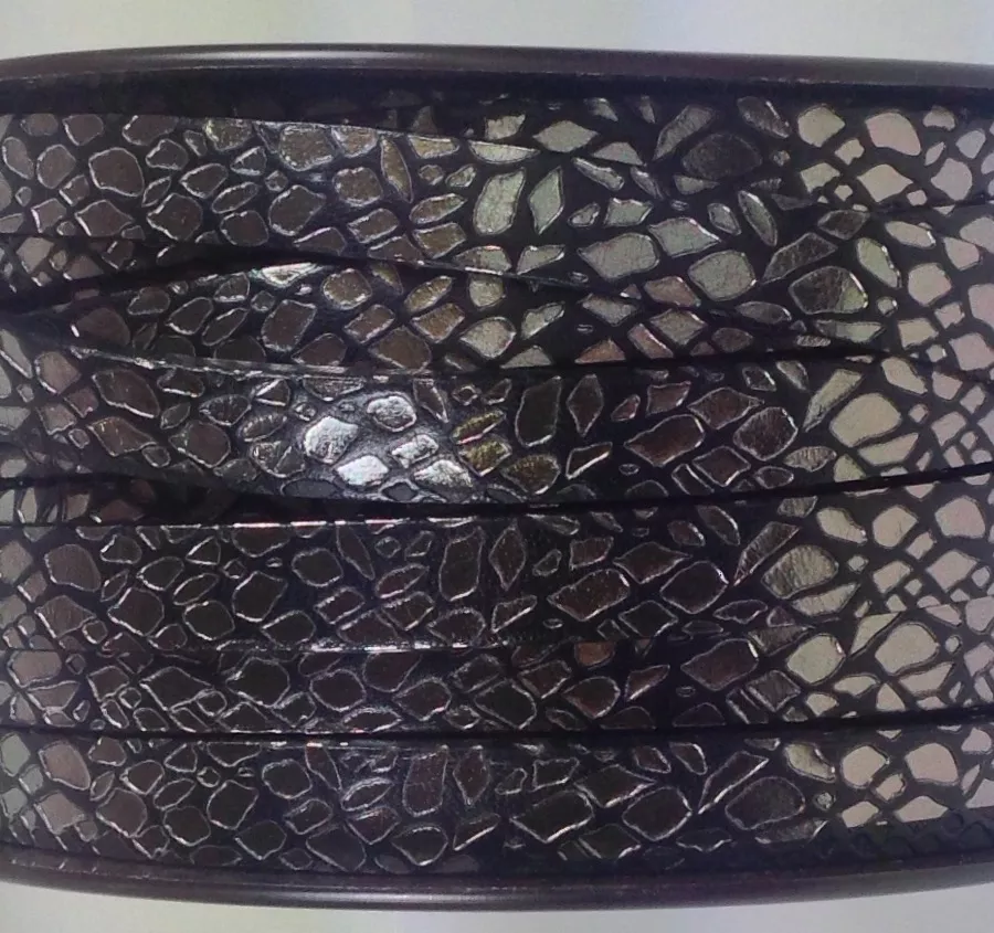 Cuir de veau motif spider 10mm-NOUVELLES COULEURS - Argent antique