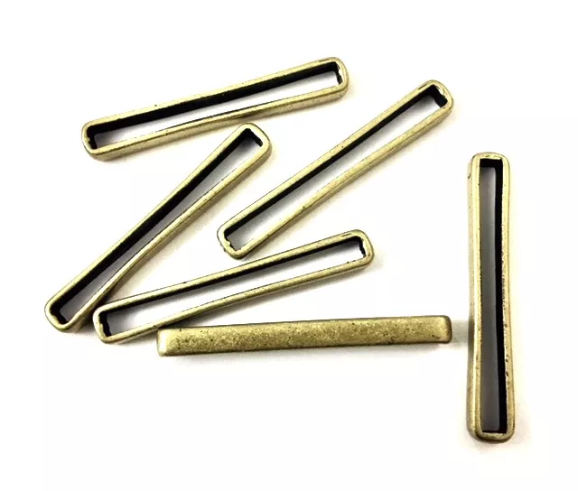 10Passants fin 30mm en etain plaqué argent - Bronze