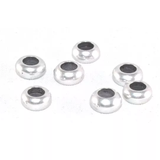 50 perles en metal 6mm trou 3.40mm - Argent