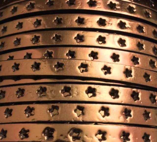 CUIR ETOILE PERFORE METALISE 6MM - Bronze