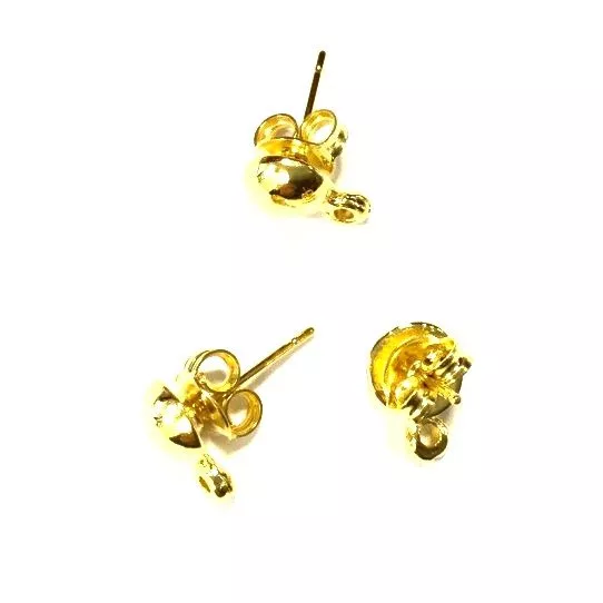 Boucles d'oreilles à clous en forme de demi sphère - Or