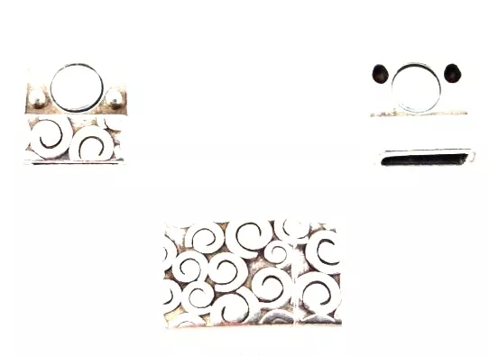 Fermoir aimanté 10mm etain motif spirale - Argent