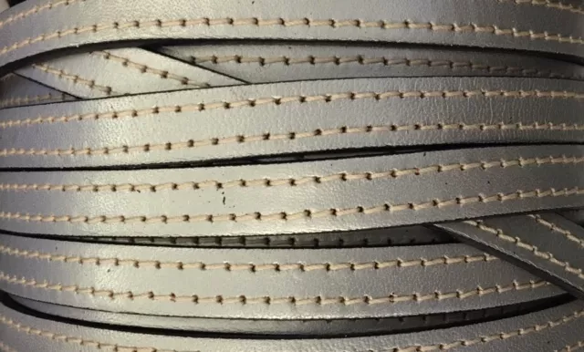 Cuir de veau cousu 10mm-nouvelles couleurs - Argent