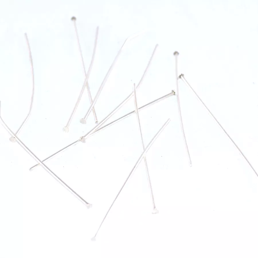 Clous 4mm FIN en laiton  plaqués en argent ou en doré - Argent