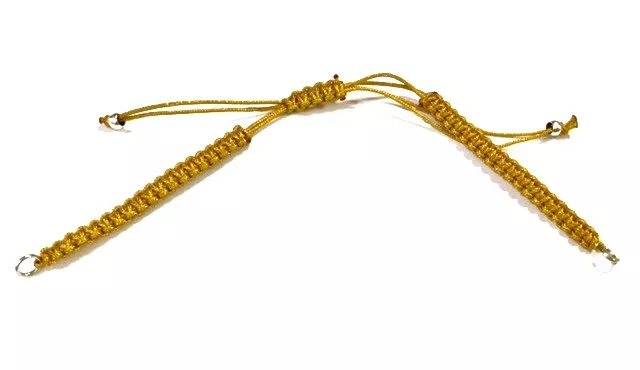 bracelet macramé prêt à l'emploi - moutarde