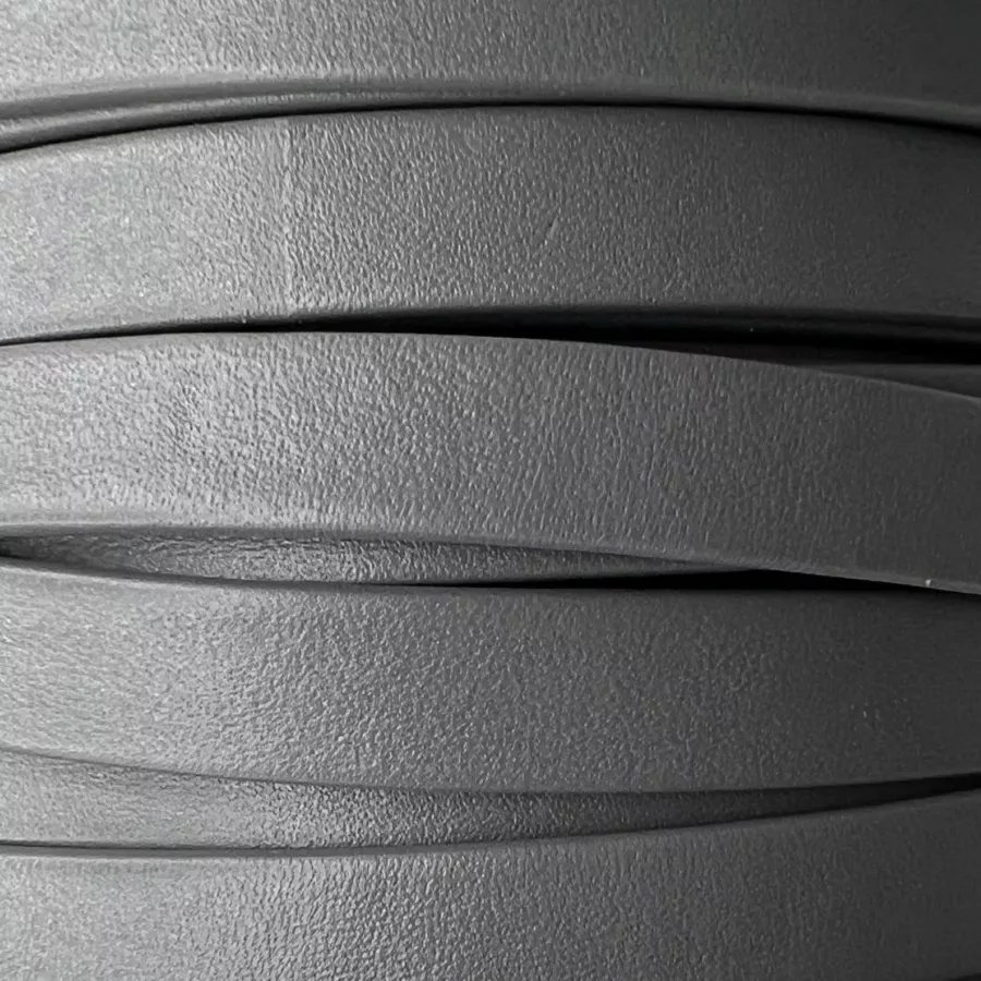 Cuir Chèvre - Plat - 10 mm - Gris foncé