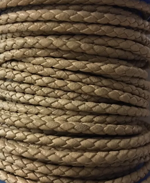 Cuir tressé rond 3-Qualité Joaillerie-nouvelles couleurs - Beige