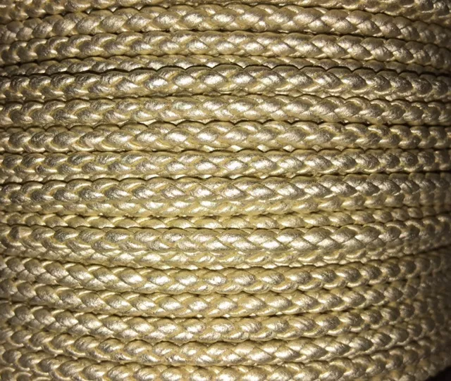Cuir tressé rond 3-Qualité Joaillerie-nouvelles couleurs - Or