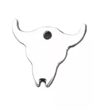 Petit crâne de buffle en laiton plaqué en France - Argent