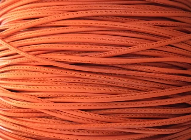 L599 Cuir cousu 1.5mm-43 COULEURS - Orange