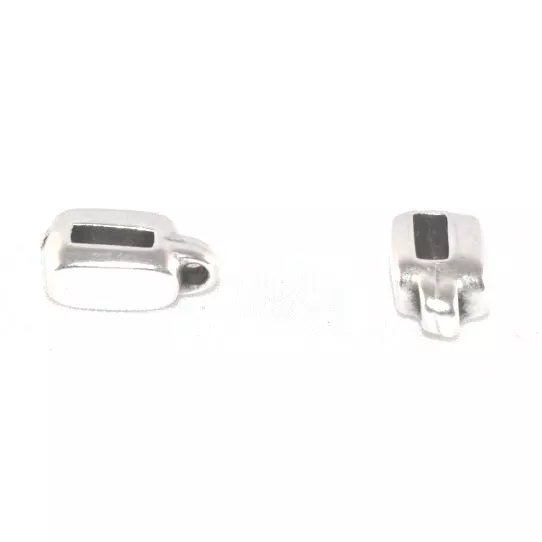 Accroche breloque pour cuir 5 mm plat - Argent
