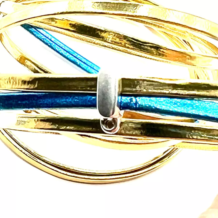 Accroche breloque pour cuir plat  6mm - Argent